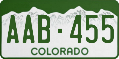 CO license plate AAB455