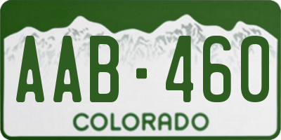 CO license plate AAB460