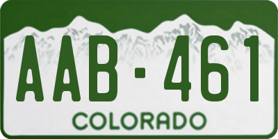 CO license plate AAB461