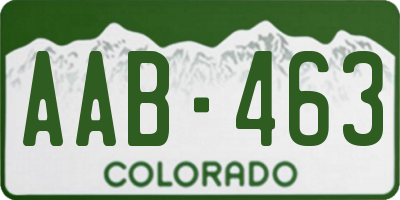 CO license plate AAB463