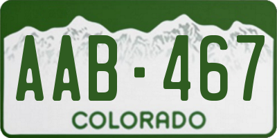 CO license plate AAB467