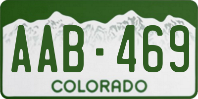 CO license plate AAB469