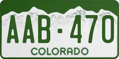 CO license plate AAB470