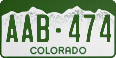 CO license plate AAB474