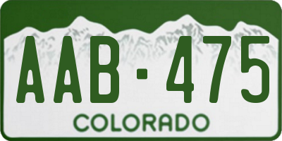 CO license plate AAB475