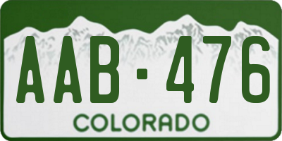 CO license plate AAB476