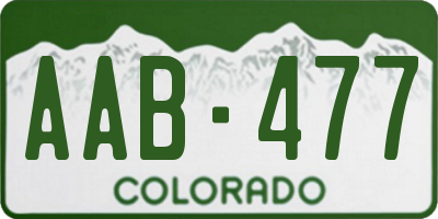 CO license plate AAB477