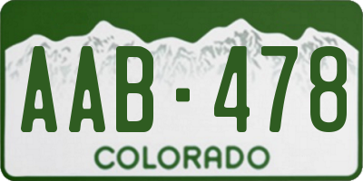 CO license plate AAB478