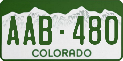CO license plate AAB480