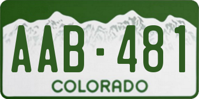 CO license plate AAB481