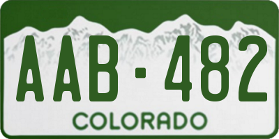 CO license plate AAB482