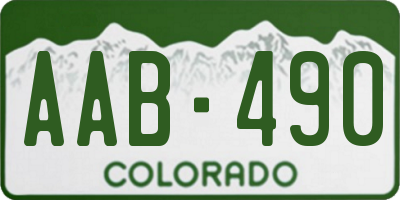 CO license plate AAB490
