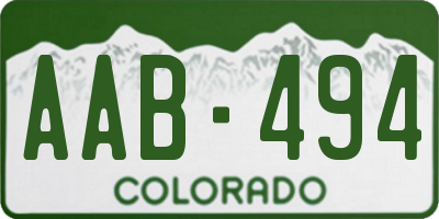 CO license plate AAB494