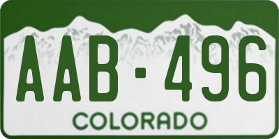 CO license plate AAB496