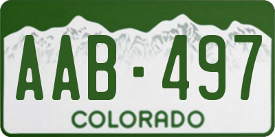 CO license plate AAB497