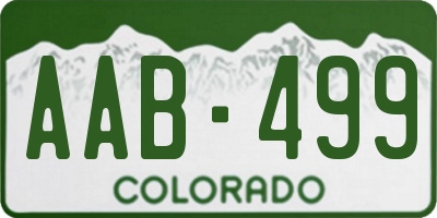 CO license plate AAB499