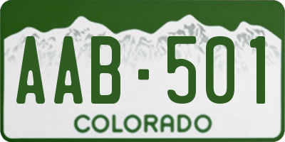 CO license plate AAB501