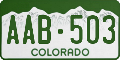 CO license plate AAB503