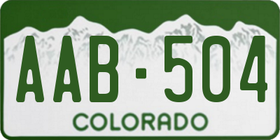 CO license plate AAB504