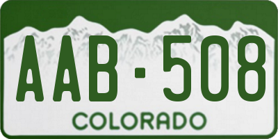 CO license plate AAB508