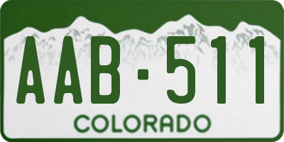 CO license plate AAB511