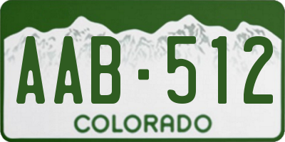 CO license plate AAB512