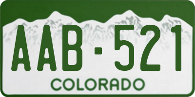 CO license plate AAB521