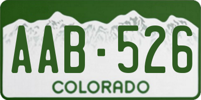 CO license plate AAB526