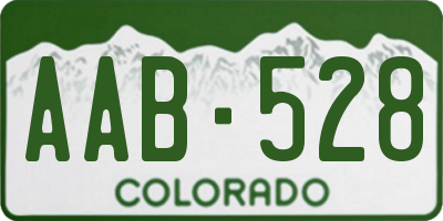 CO license plate AAB528