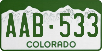 CO license plate AAB533