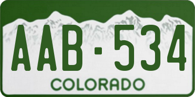 CO license plate AAB534