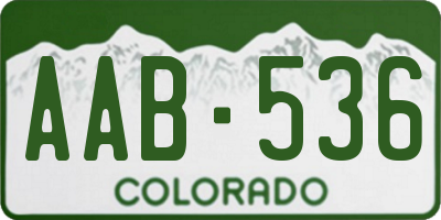 CO license plate AAB536