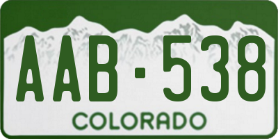 CO license plate AAB538