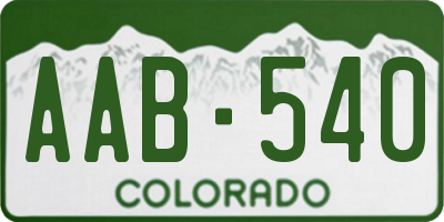 CO license plate AAB540