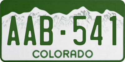 CO license plate AAB541