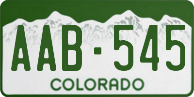 CO license plate AAB545