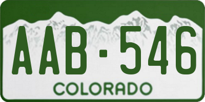CO license plate AAB546