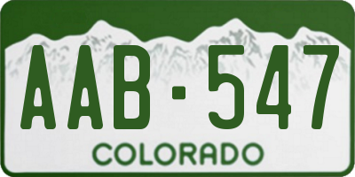 CO license plate AAB547
