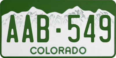 CO license plate AAB549
