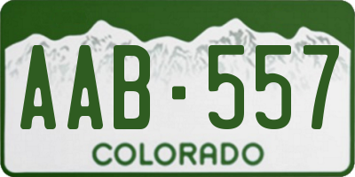 CO license plate AAB557