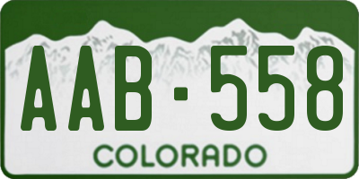CO license plate AAB558