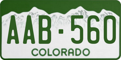 CO license plate AAB560