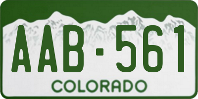 CO license plate AAB561