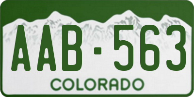 CO license plate AAB563