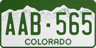 CO license plate AAB565