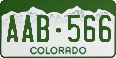 CO license plate AAB566