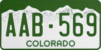 CO license plate AAB569