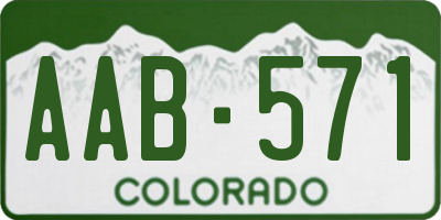CO license plate AAB571