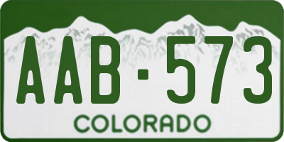 CO license plate AAB573