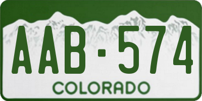 CO license plate AAB574